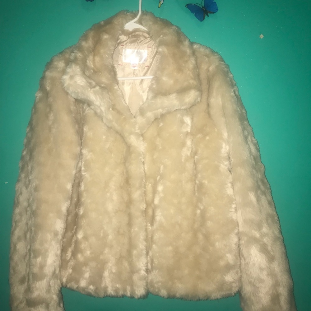 Xhilaration Faux Fur Coat - Beige - Picture 2 of 7